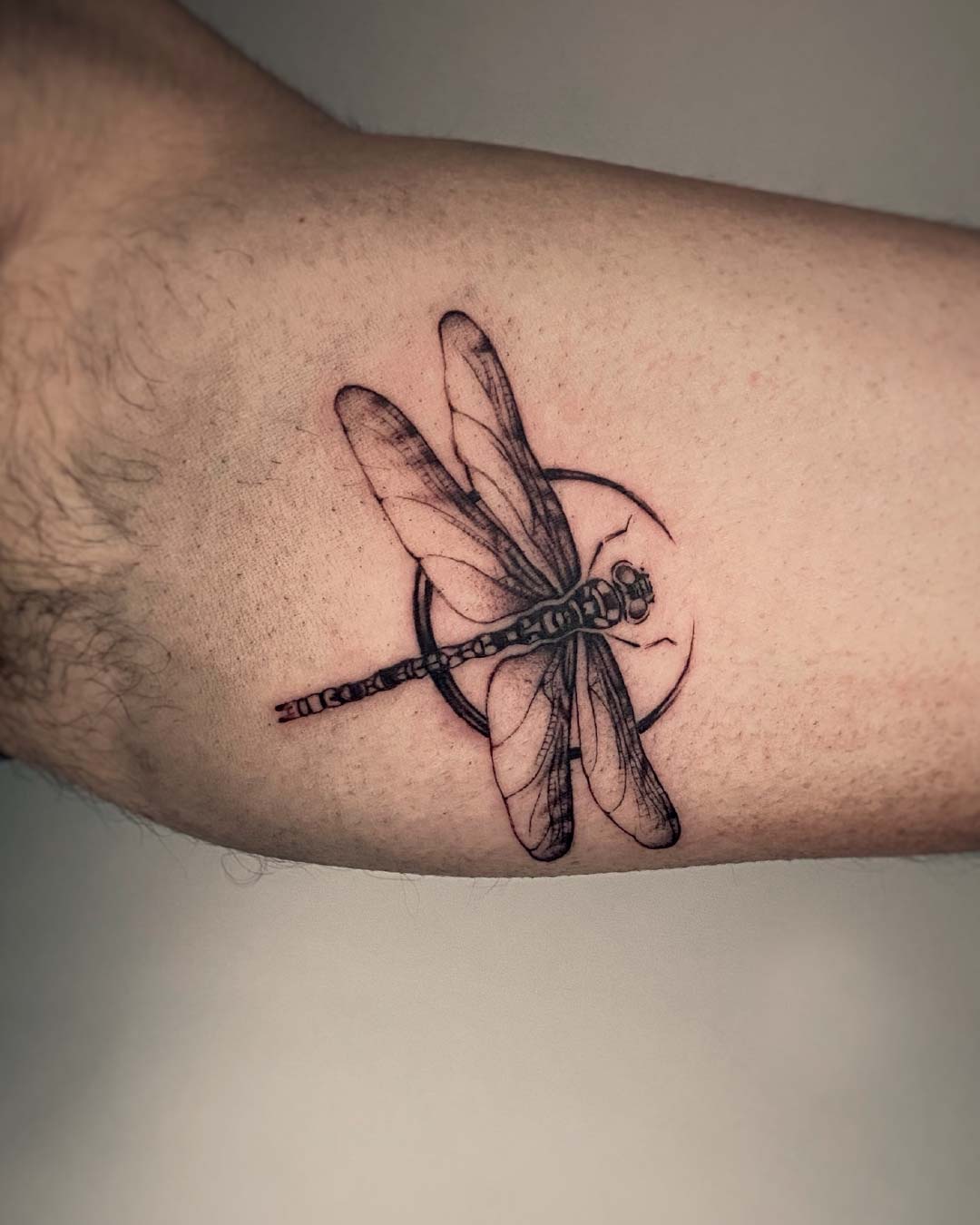 Tatuajes microrealismo libélula - Santi H