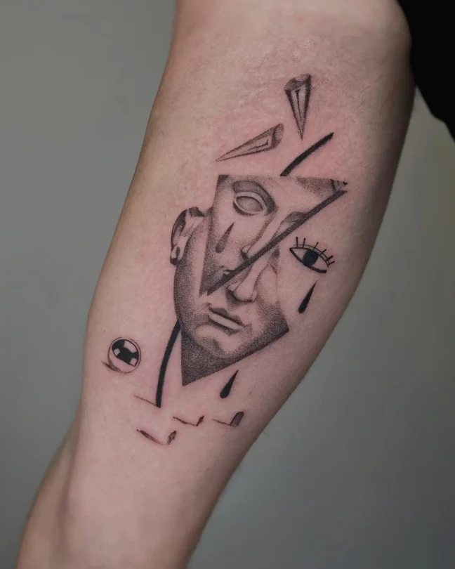 tatuaje-minimalista-rostro-david-go-inksweettattoo